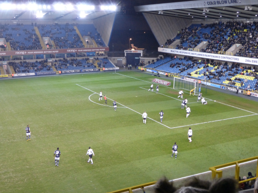 The view of Millwall's pitch from the VIP seats.