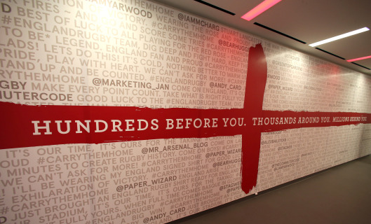 Fans' messages on the redesigned tunnel wall