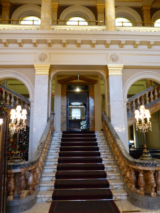 The staircase in the Grosvenor's lobby.