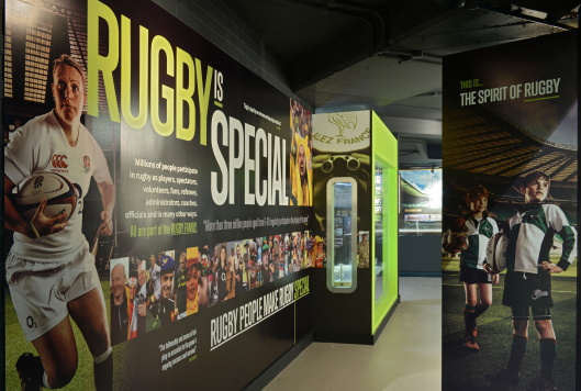 Rugby museum display
