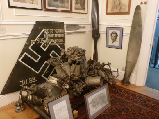 Relics from a German plane shot down by the Polish Air Force